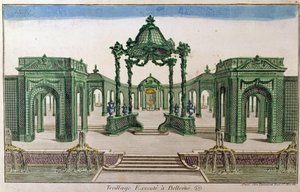Trellis Archway在Bellevue执行（彩色雕刻） 作者 法语学校