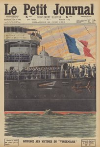 向法国潜艇 Vendemiaire 沉没遇难者致敬（彩色石版画） 作者 French School