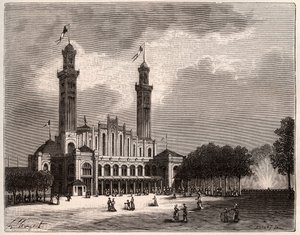 巴黎的Trocadero--V.A. Malt-Brown的 "La France illustree: geographie, histoire, administration statistique "中的版画。1884 作者 法语学校