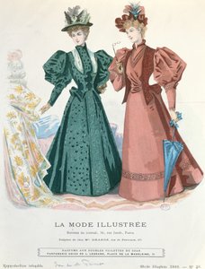 两位女士，来自The Illustrated Fashion，1895 作者 法语学校