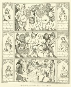 Un Charivari, au quatorzieme siecle, Roman de Fauvel（雕刻） 作者 法语学校