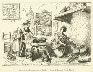 Un repas dans la chambrette de Nuccia (engraving) 作者 法语学校