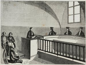 Une these at the school of law in Paris - Engraving in “Tableau-de-Paris” by Edmond Texier 1852 作者 法语学校