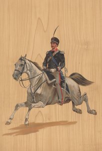 在马背上的身份不明的士兵 作者 法语学校
