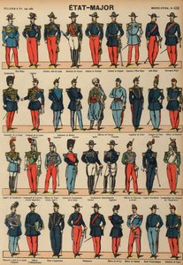 Uniforms of the French military (coloured engraving) 作者 法语学校