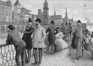 1900年在巴黎举行的世界博览会：各国的街道。 作者 法语学校
