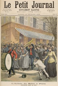 从1892年2月20日Le Petit Journal开始，在巴黎起义反对救世军游行（彩色版画）