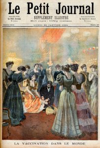 天花流行期间的晚间招待会上的疫苗接种，摘自《小报》，1894年1月29日 作者 法语学校