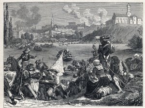 旺代战争（1793-1796）：在舒莱战役中被击败的文登人于10月18日返回卢瓦尔河。 作者 法语学校