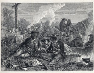 旺地战争（1793-1796）：旺地叛乱者的营地。 作者 法语学校