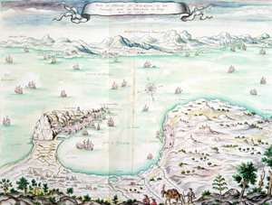 1704年直布罗陀围城的视图（纸上的wc） 作者 法语学校