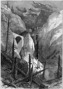 View of the defile and the fort of Finstermunz (1471). Tyrol, Switzerland 作者 法语学校