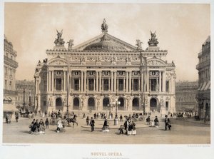 View of the facade of the Opera Garnier in Paris overlooking the Boulevard des Capucines. From 19th century watercolour Paris, Musee Carnavalet 作者 法语学校