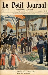 俄罗斯沙皇尼古拉二世对法国的访问 1901年9月29日《小报》的第一页（雕刻）。 作者 法语学校