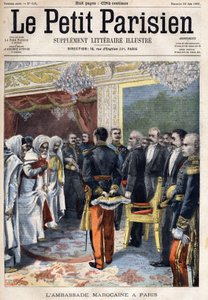 法国总统埃米尔-卢贝（1838-1929）在巴黎接待摩洛哥大使馆的访问，1901年6月30日刊登在《小巴黎人》上（雕刻）。 作者 法语学校