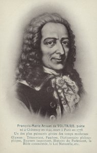 伏尔泰（1694-1778），法国作家、哲学家和剧作家（石版） 作者 法语学校