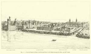 享有Nesle，Pre aux Clercs和Saint-Germain des Pres，XIVth世纪的酒店景观 作者 法语学校