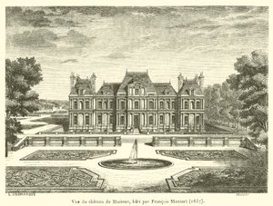 弗朗索瓦·曼萨尔 (Francois Mansart) 建造的梅松城堡 (Chateau de Maisons) 的景色 作者 法语学校