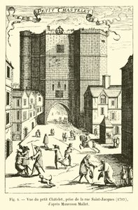 小Chatelet的看法，采取从rue Saint-Jacques，1702，Manesson Mallet 作者 法语学校