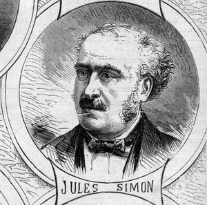1870年战争--国防政府：朱尔斯-西蒙（Francois Jules Suisse，dit）（1814-1896）的肖像，1870年临时政府的成员。10月22日《世界画报》第706期上的版画 作者 法语学校