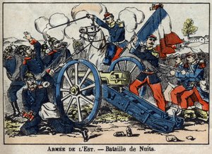 1870年法国和普鲁士之间的战争。1870年德军和东军在黄金海岸的夜-圣-乔治之战。埃皮纳尔图片 作者 法语学校