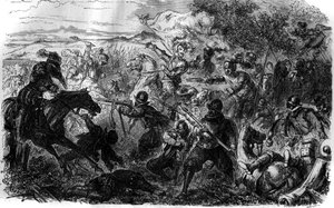 亨利三世的战争（1585-1586）。遵循联盟及其领导人亨利-德-吉斯的思想，亨利三世参与了7月7日签署的《内穆尔贸易》。 作者 法语学校