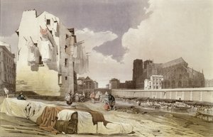 Washerwomen在Quai Montebello的Lavoirs，1840 作者 法语学校