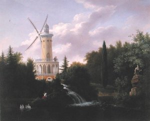 风车在Folie-Beaujon在巴黎，c.1830 作者 法语学校