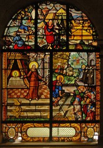 Window Charnier-10描绘了天堂中的甘露;基督和主人 作者 法语学校