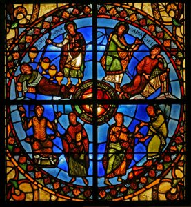 Window Treasury-D描绘了St Stephens遗物的故事 作者 法语学校