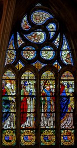 窗口w201描绘了St Marceau（？），St Remi，St Martin和St Denis 作者 法语学校