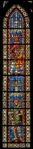 窗口w203描绘St Exupery和St Demetrius 作者 法语学校