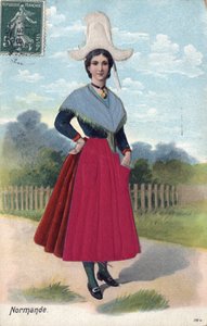 诺曼底传统服装的女人 C. 1910 - 诺曼底传统服装的女人 作者 法语学校