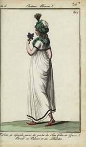 1798年时尚女人（手绘铜版画） 作者 法语学校