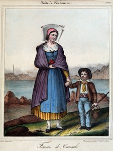 坎卡莱妇女和她的孩子，约 1845 年 作者 法语学校