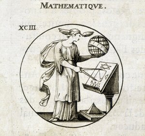 Woman with comppas and globe, personification of mathematics 作者 法语学校