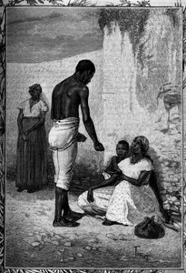 Women beg along the streets of Santo Domingo, Engraving in the illustrious journal “” Youth”” 作者 法语学校