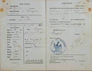 由Dampmart的Mairie发行的工人手册给Felix Auger（1850年），1864年 作者 法语学校