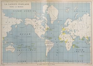 法语国家的世界地图，20世纪初