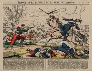 Wounded French dragoon shooting a Prussian lancer at the Battle of Saint-Privat, Franco-Prussian War 作者 法语学校