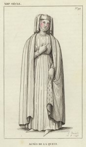 XIII Siecle，Agnes de la Queue（彩色雕刻） 作者 法语学校