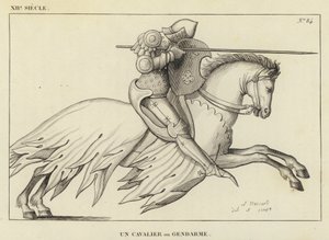 XII Siecle, Un Cavalier ou Gendarme (engraving) 作者 法语学校