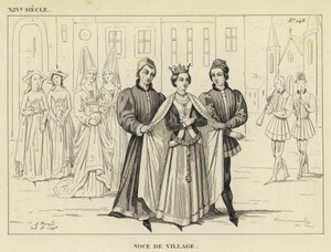 XIV Siecle, Noce de Village (engraving) 作者 法语学校
