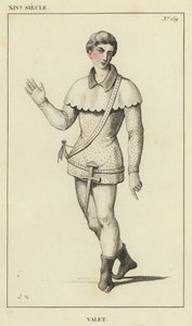 XIV Siecle, Valet (彩色刻版) 作者 法语学校