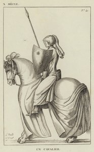 X Siecle, Un Cavalier (雕刻) 作者 法语学校