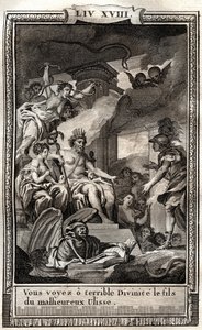 You see o terrible divinite the son of the evil Ulisse - engraving of 1798 by Monnet in “Les Aventures de Telemaque, fils d
