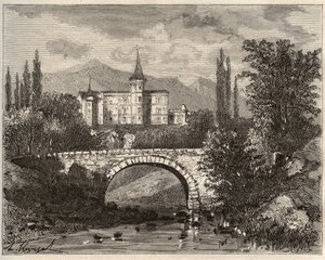 Chateau de la rochelambert 在上卢瓦尔河谷终端 (43) - 雕刻在“La France illustrie：地理、历史、统计管理”中，V.-A. 麦芽棕色。 1884年 作者 法语学校