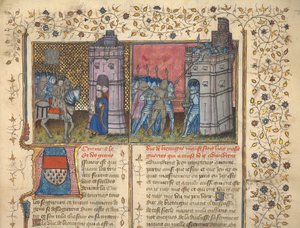 f.73：布列斯特之围，选自让-弗罗萨特的《法国和英国纪事》（牛皮纸） 作者 法语学校