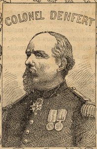 法国上校 Pierre Philippe Denfert-Rochereau 的肖像 - 1870-71 年（雕刻） 作者 法语学校