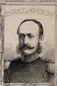 德国将军 Clovis de Hohenlohe-Schillingsfurst 的肖像 - 1870-71 年（雕刻） 作者 法语学校